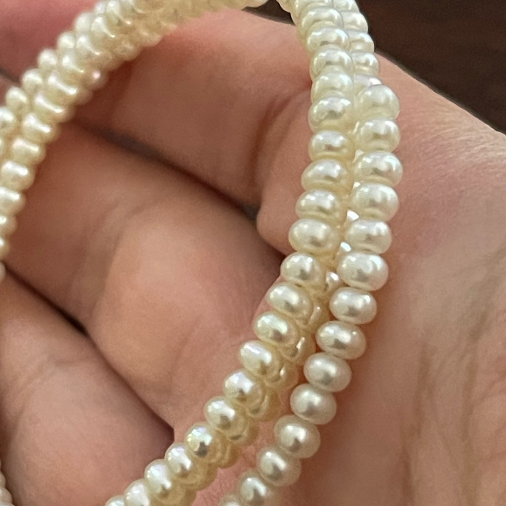 Cultured white freshwater pearl bracelet bangle - Picture 5 of 6
